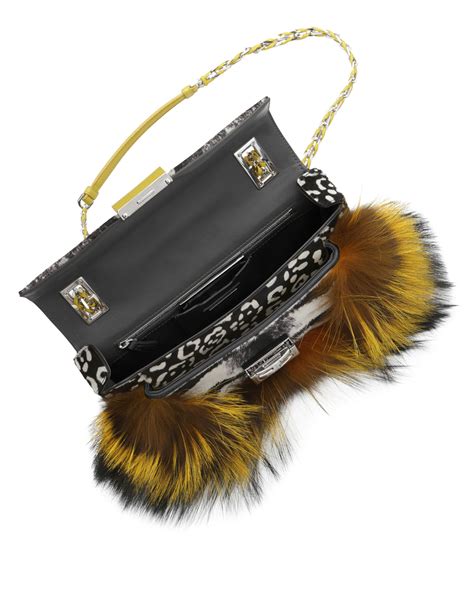 fendi calf hair bag|FENDI Calf Hair Leopard Print Baguette Yellow Multicolor .